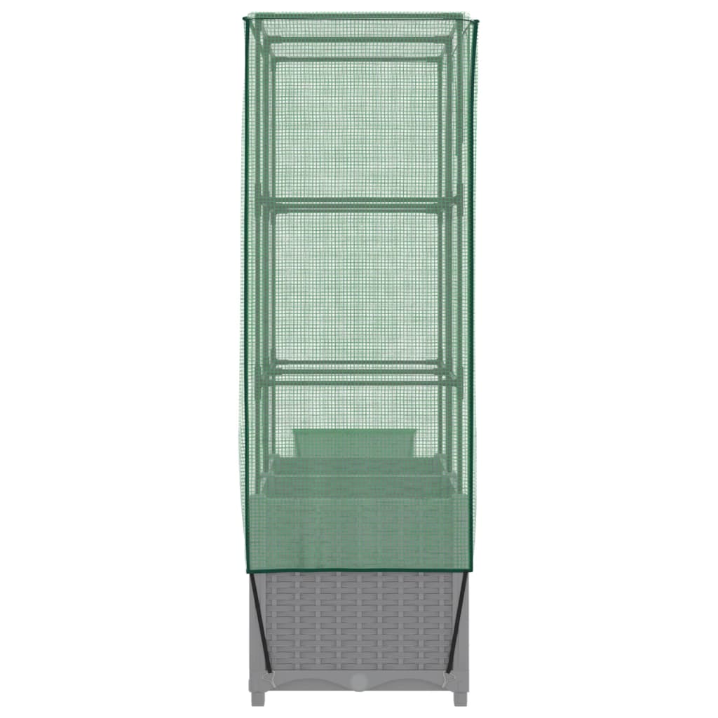 Plantenbak verhoogd met kashoes 80x40x138 cm rattanlook