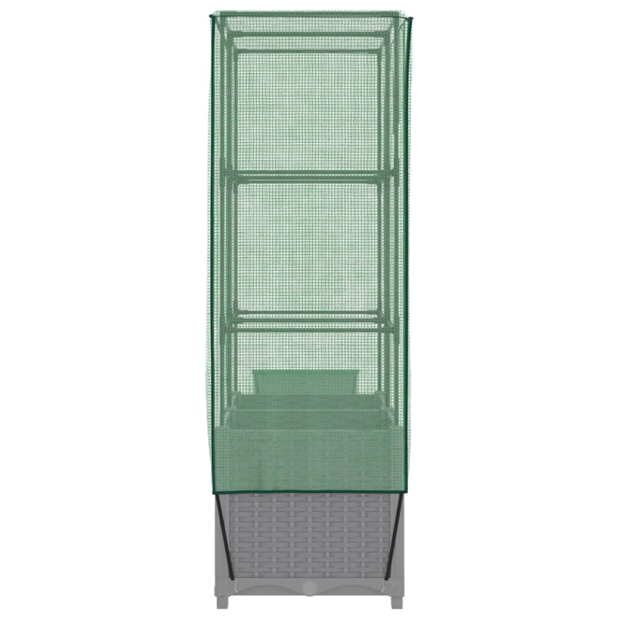 Plantenbak verhoogd met kashoes 80x40x138 cm rattanlook