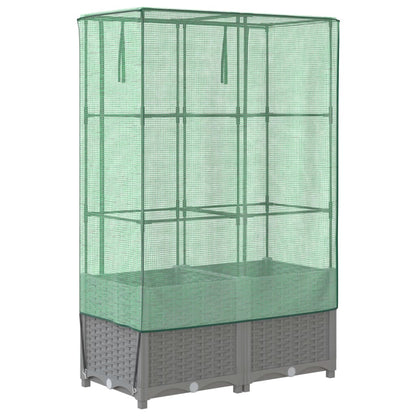 Plantenbak verhoogd met kashoes 80x40x138 cm rattanlook