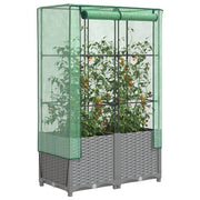 Plantenbak verhoogd 80x40x138 cm poly rattanlook