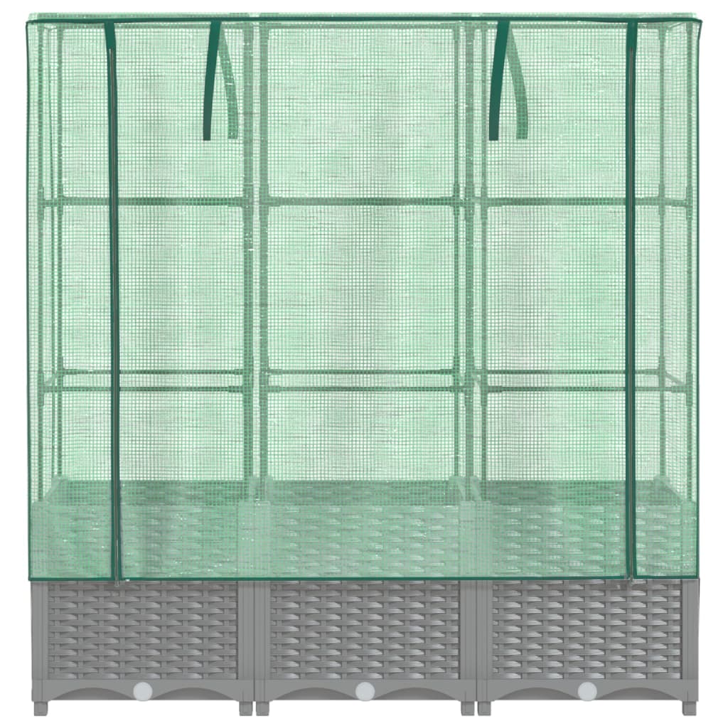 Plantenbak verhoogd met kashoes 120x40x138 cm rattanlook