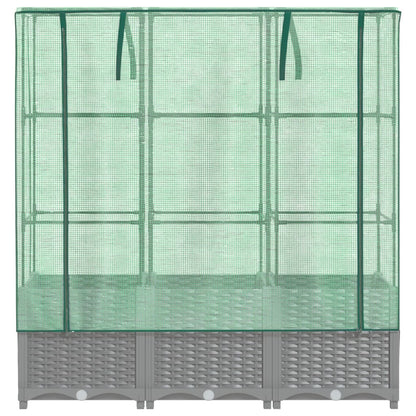 Plantenbak verhoogd met kashoes 120x40x138 cm rattanlook