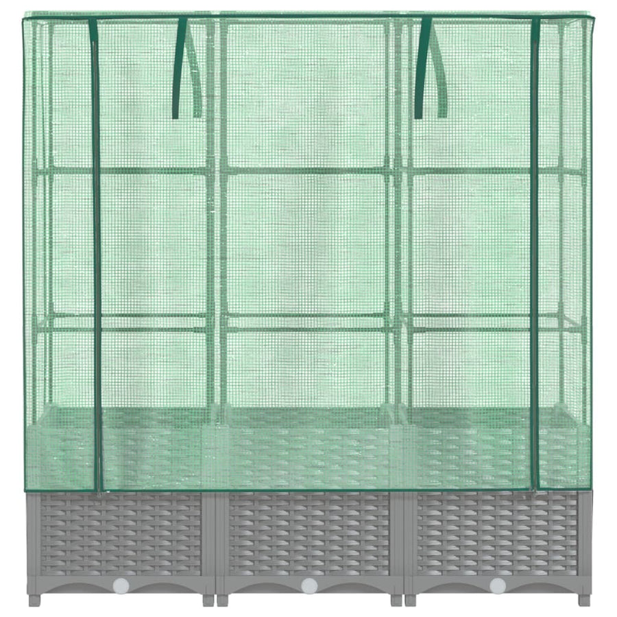 Plantenbak verhoogd met kashoes 120x40x138 cm rattanlook