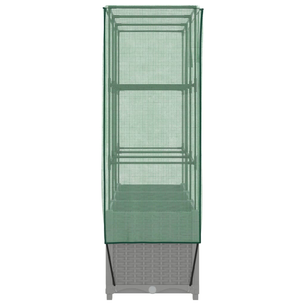 Plantenbak verhoogd met kashoes 120x40x138 cm rattanlook