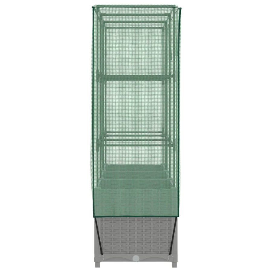 Plantenbak verhoogd met kashoes 120x40x138 cm rattanlook