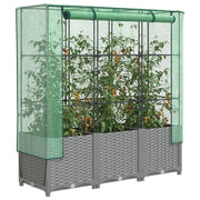 Verhoogde plantenbak 120x40x138 cm poly rattanlook