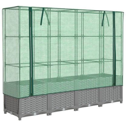 Plantenbak verhoogd met kashoes 160x40x138 cm rattanlook