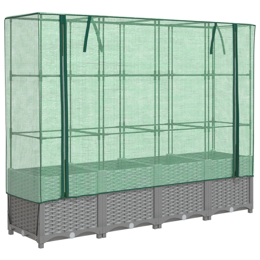 Plantenbak verhoogd met kashoes 160x40x138 cm rattanlook