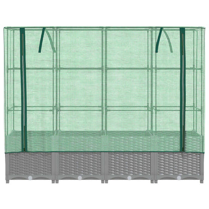 Plantenbak verhoogd met kashoes 160x40x138 cm rattanlook