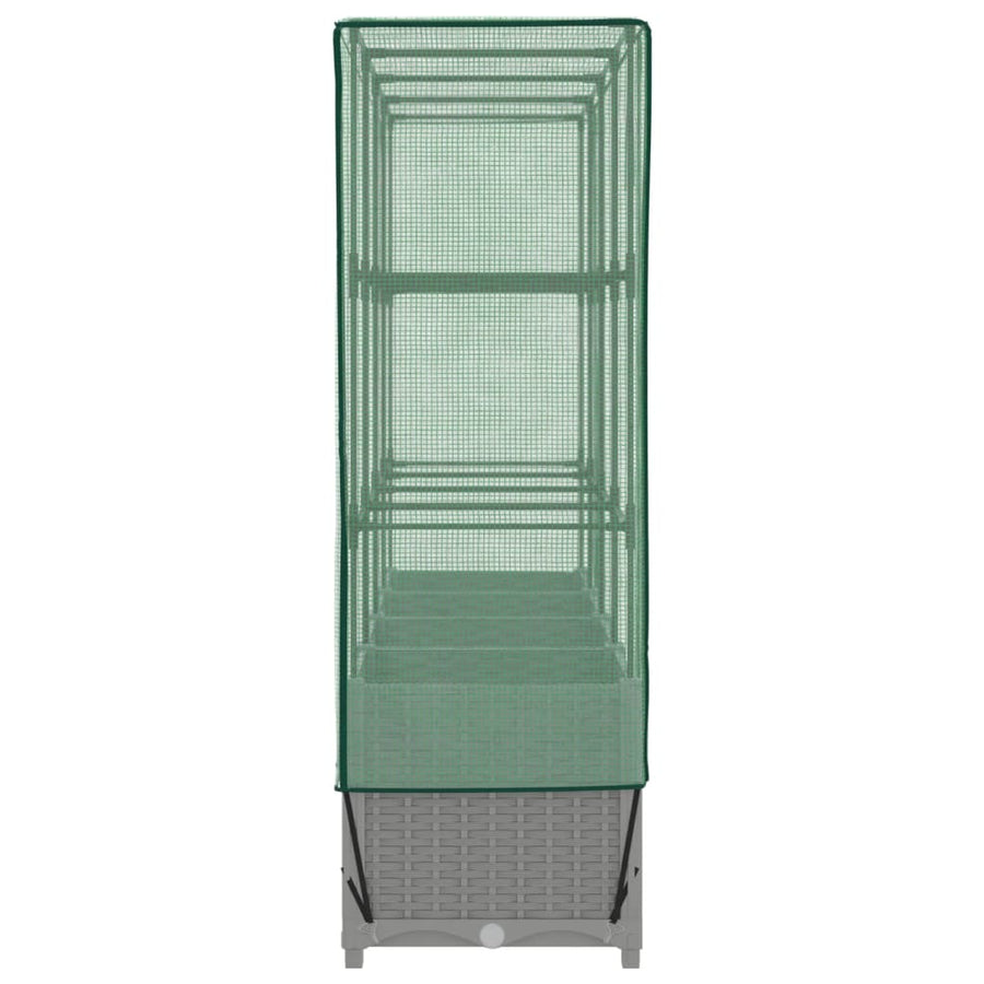 Plantenbak verhoogd met kashoes 160x40x138 cm rattanlook
