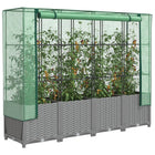 Verhoogde plantenbak 160x40x138 cm poly rattanlook lichtgrijs