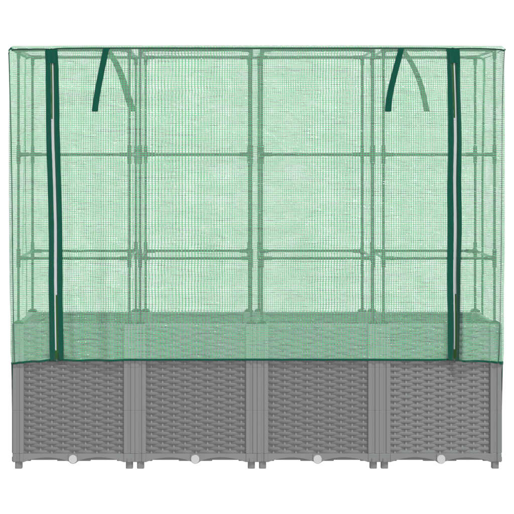 Plantenbak verhoogd met kashoes 160x40x153 cm rattanlook
