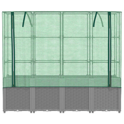 Plantenbak verhoogd met kashoes 160x40x153 cm rattanlook