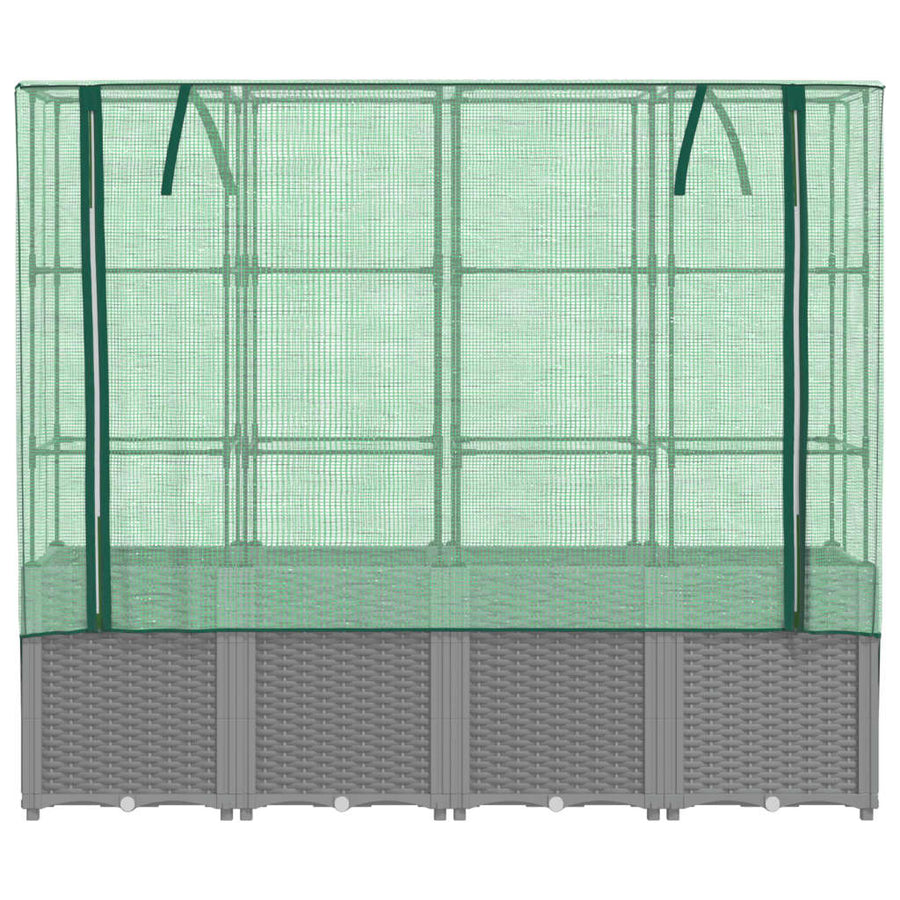 Plantenbak verhoogd met kashoes 160x40x153 cm rattanlook
