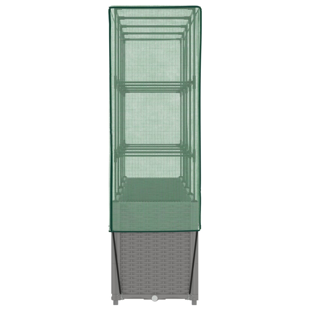 Plantenbak verhoogd met kashoes 160x40x153 cm rattanlook