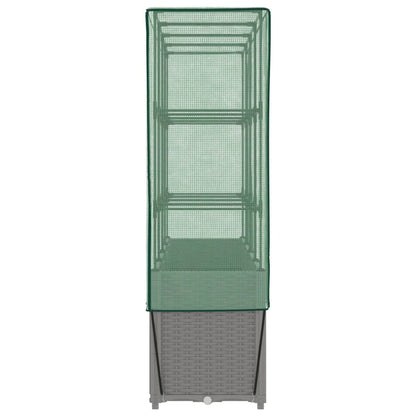 Plantenbak verhoogd met kashoes 160x40x153 cm rattanlook
