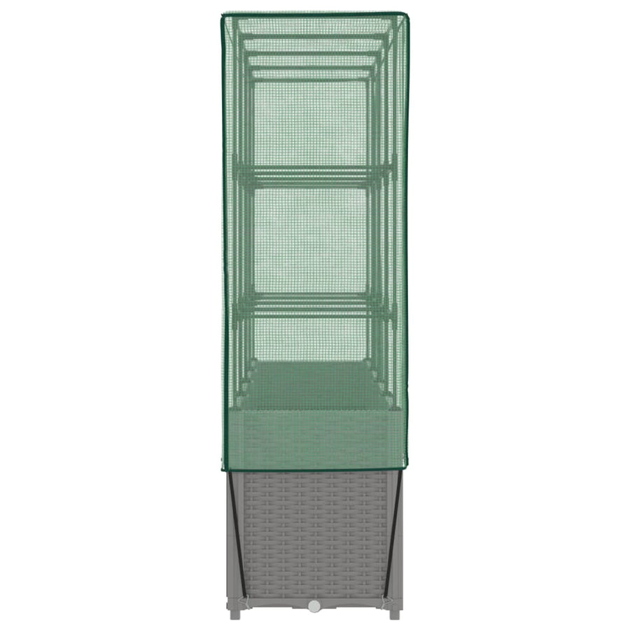 Plantenbak verhoogd met kashoes 160x40x153 cm rattanlook