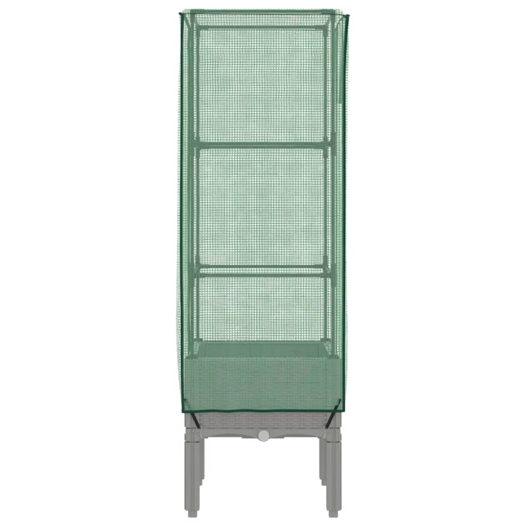 Plantenbak Verhoogd Met Kashoes Rattanlook 40 x 40 x 140 cm Lichtgrijs