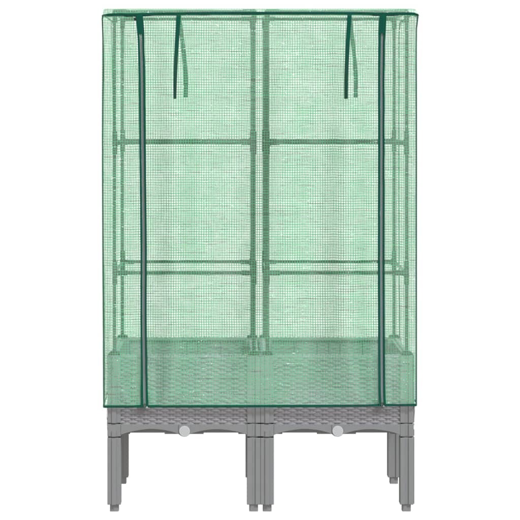 Plantenbak verhoogd met kashoes 80x40x140 cm rattanlook