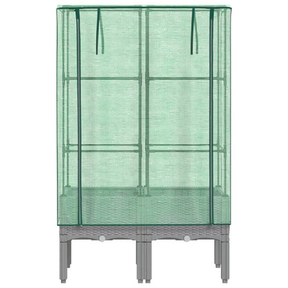 Plantenbak verhoogd met kashoes 80x40x140 cm rattanlook