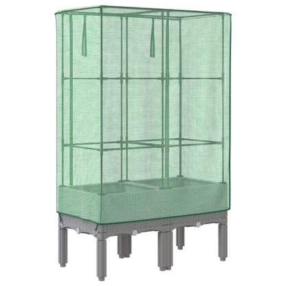 Plantenbak verhoogd met kashoes 80x40x140 cm rattanlook