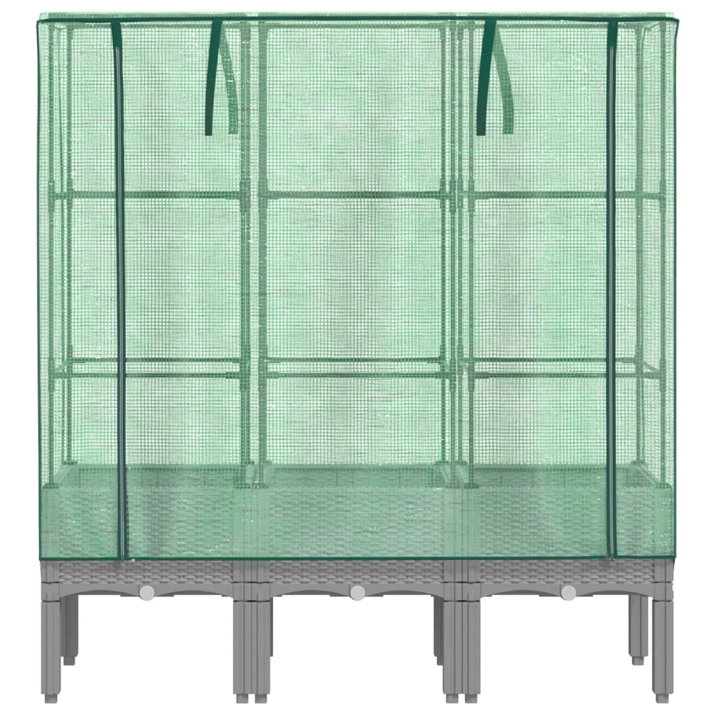 Plantenbak verhoogd met kashoes 120x40x140 cm rattanlook