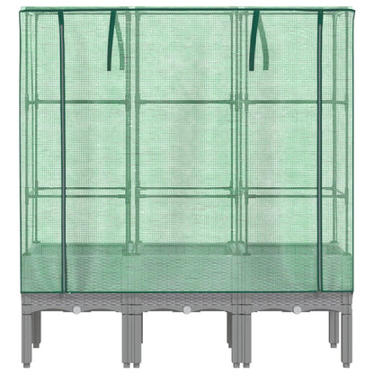 Plantenbak verhoogd met kashoes 120x40x140 cm rattanlook