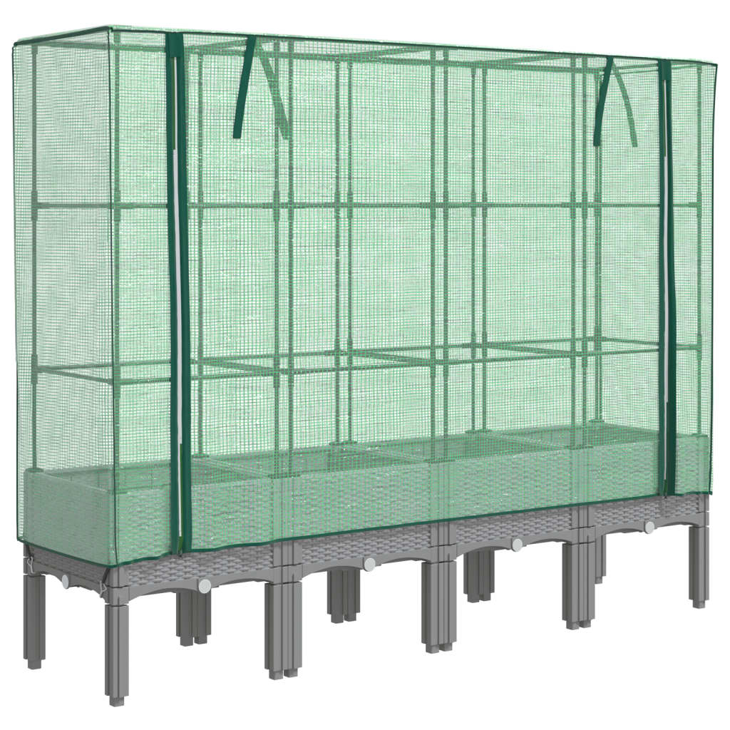 Plantenbak verhoogd met kashoes 160x40x140 cm rattanlook