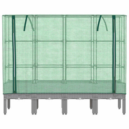 Plantenbak verhoogd met kashoes 160x40x140 cm rattanlook