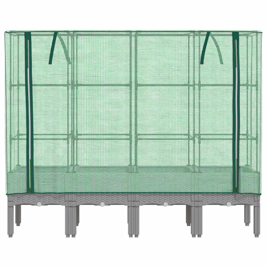 Plantenbak verhoogd met kashoes 160x40x140 cm rattanlook