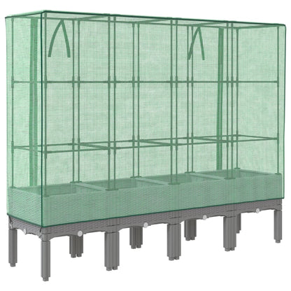 Plantenbak verhoogd met kashoes 160x40x140 cm rattanlook