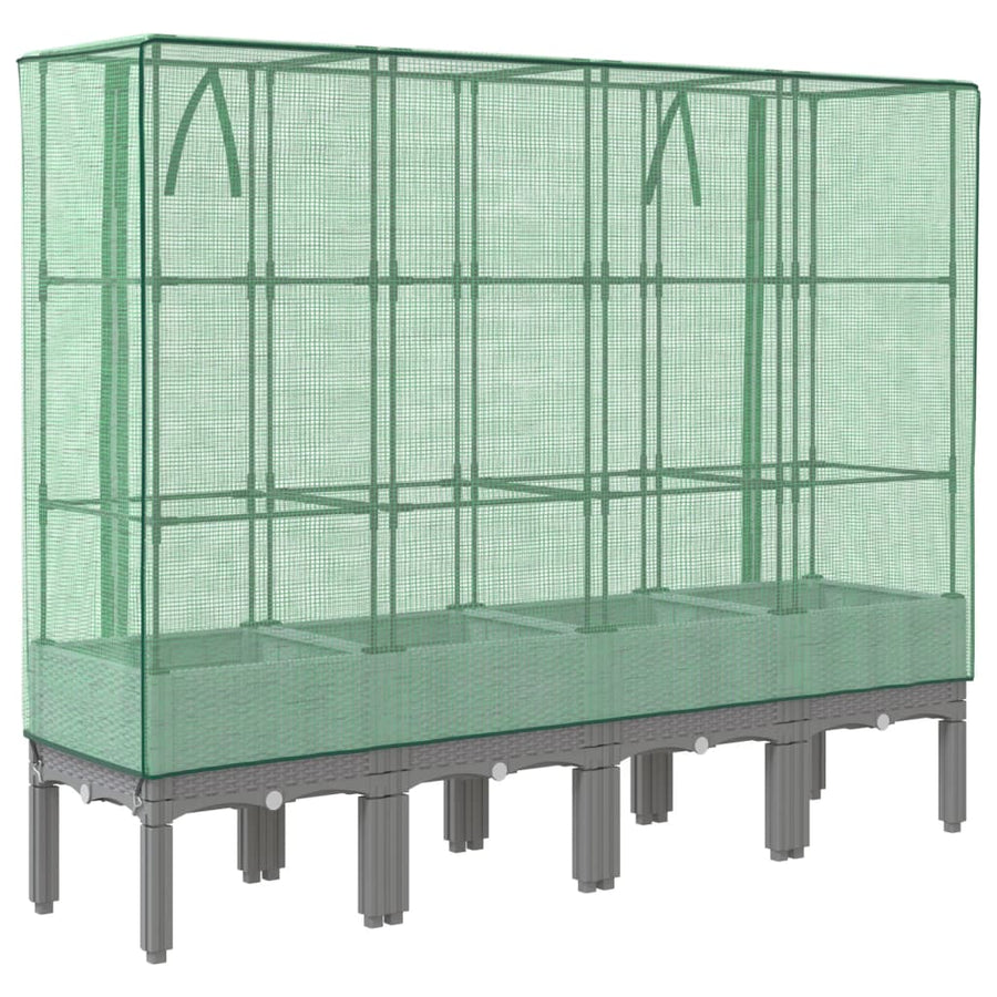 Plantenbak verhoogd met kashoes 160x40x140 cm rattanlook