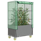 Plantenbak verhoogd 80x50x182 cm rattanlook lichtgrijs
