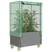 Plantenbak verhoogd 80x50x182 cm rattanlook lichtgrijs