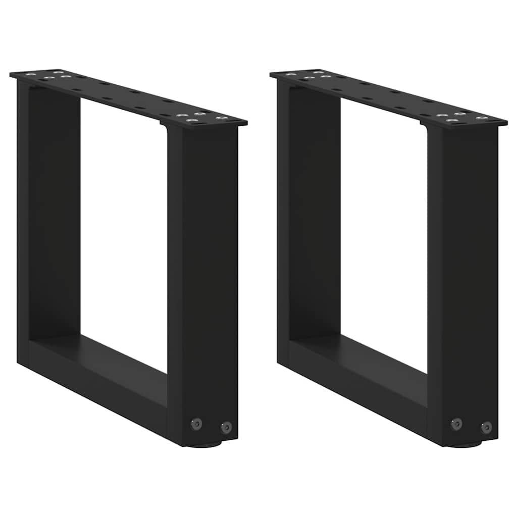 Salontafelpoten 2 st U-vormig 30x(30-31) cm staal zwart