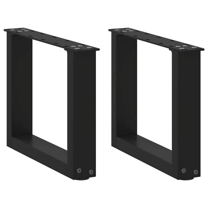 Salontafelpoten 2 st U-vormig 30x(30-31) cm staal zwart