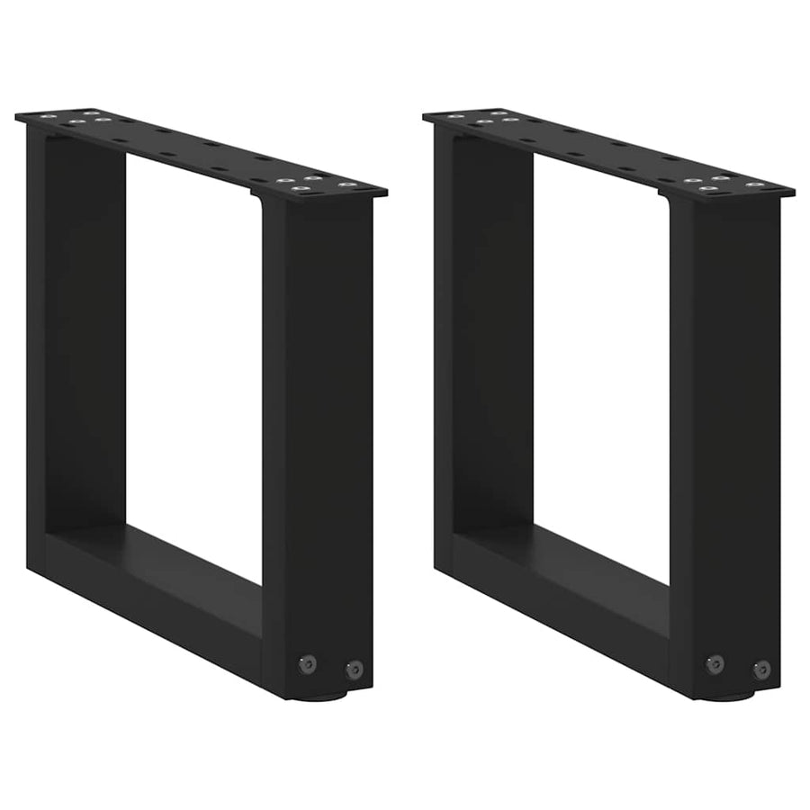 Salontafelpoten 2 st U-vormig 30x(30-31) cm staal zwart