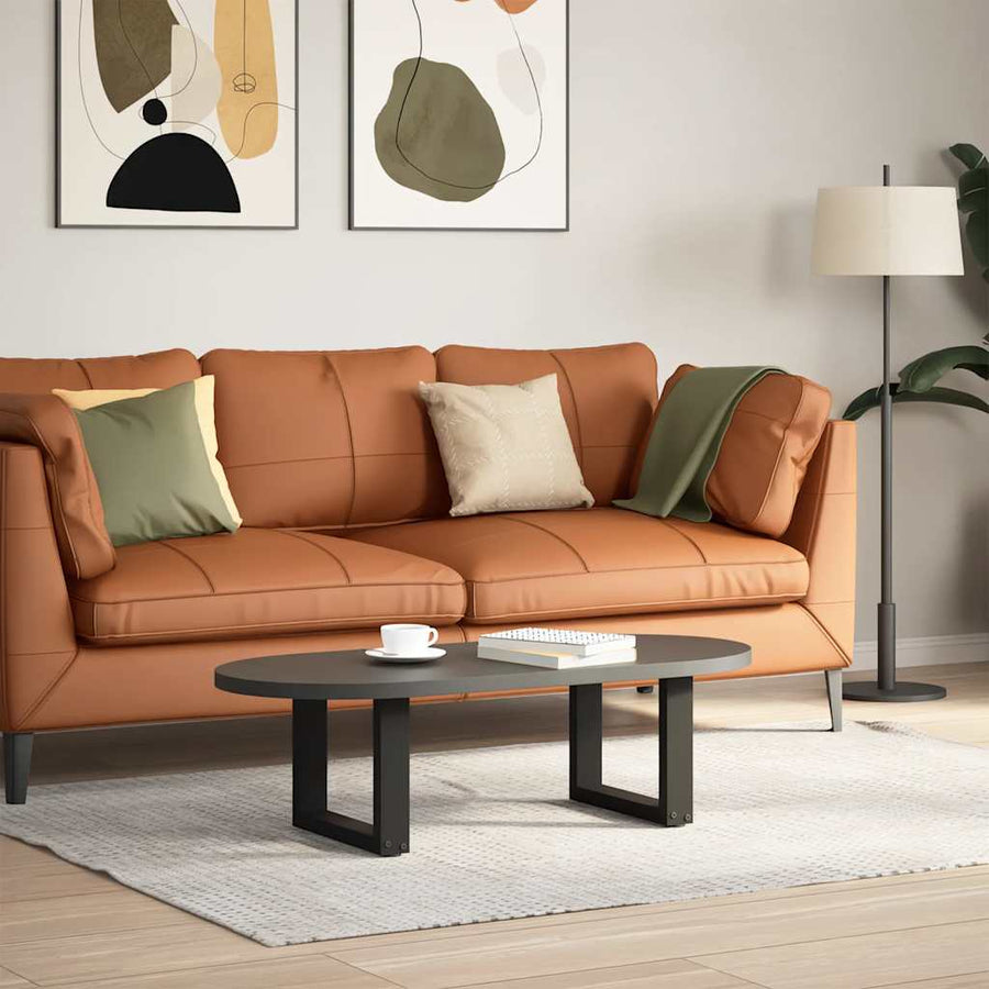 Salontafelpoten 2 st U-vormig 30x(30-31) cm staal zwart
