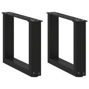 Tafelpoten U-vormig 40x30 cm staal zwart 2 stuks