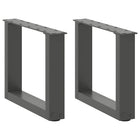 Coffee table legs 2 pcs U-shaped 40x(30-31) cm steel anthracite