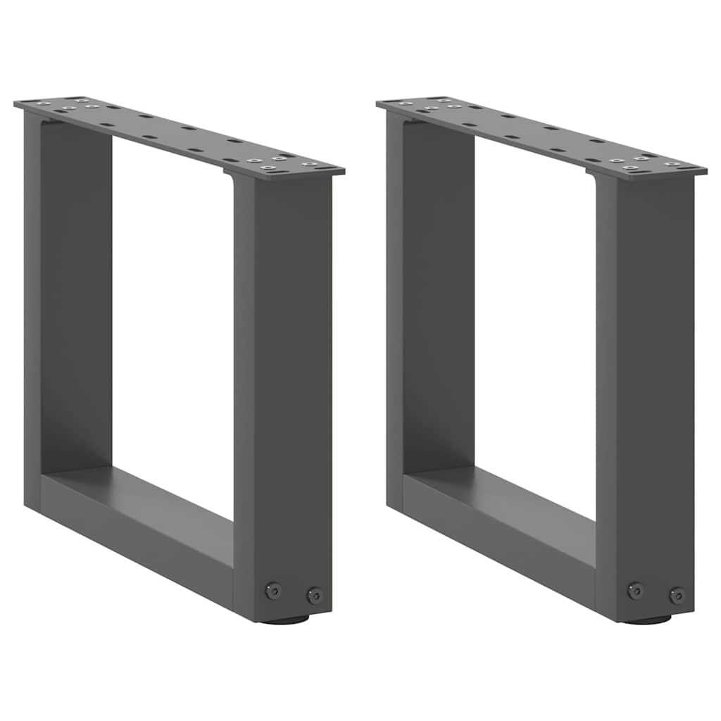 Salontafelpoten U-Vormig Staal Antraciet 2 40 x (30-31) cm