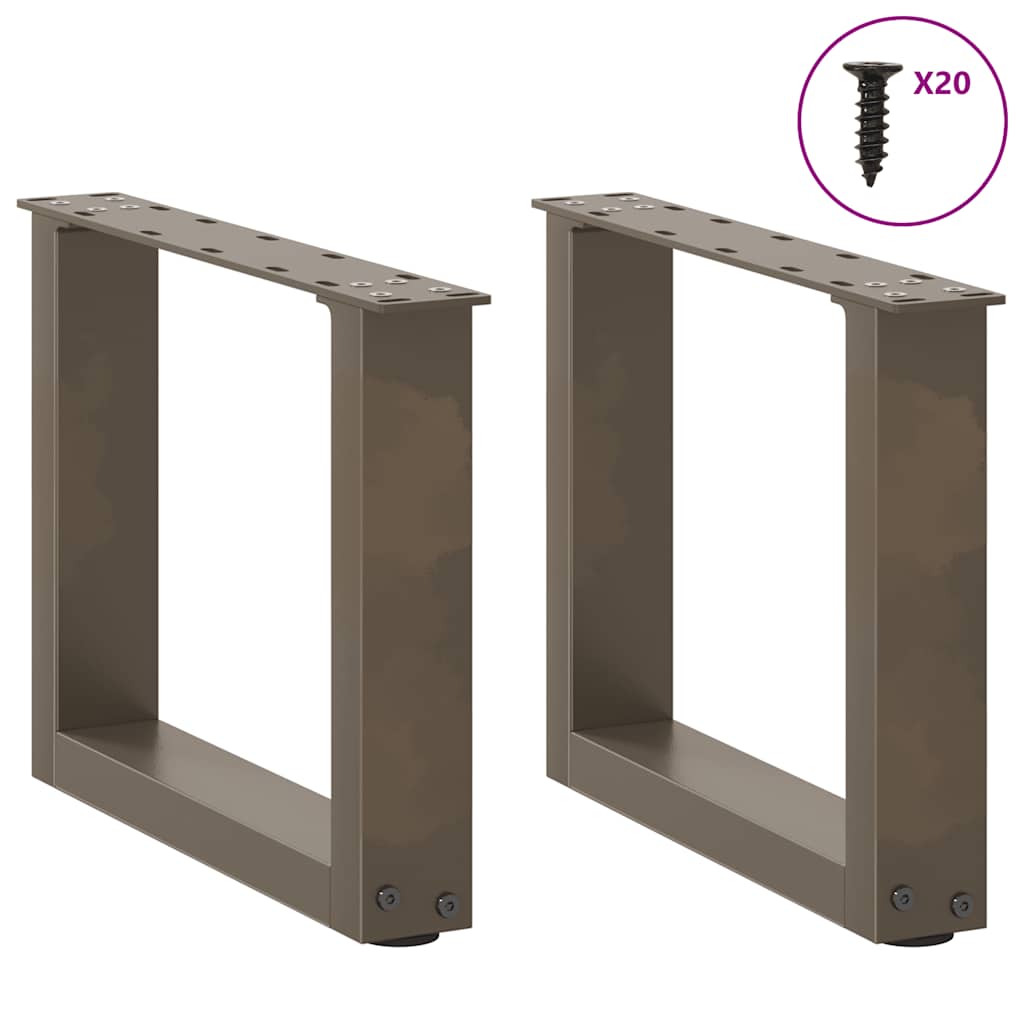 Salontafelpoten U-Vormig Staal Naturel 2 40 x (30-31) cm