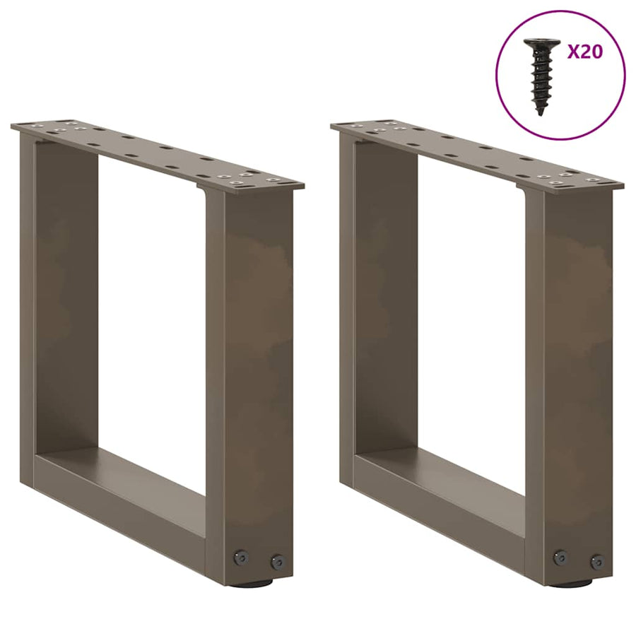Salontafelpoten U-Vormig Staal Naturel 2 40 x (30-31) cm