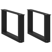 Salontafelpoten 2 st U-vormig 50x30 cm staal zwart