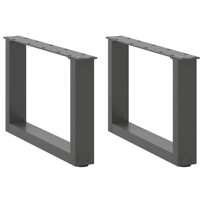 Salontafelpoten U-Vormig Staal Antraciet 2 50 x (30-31) cm