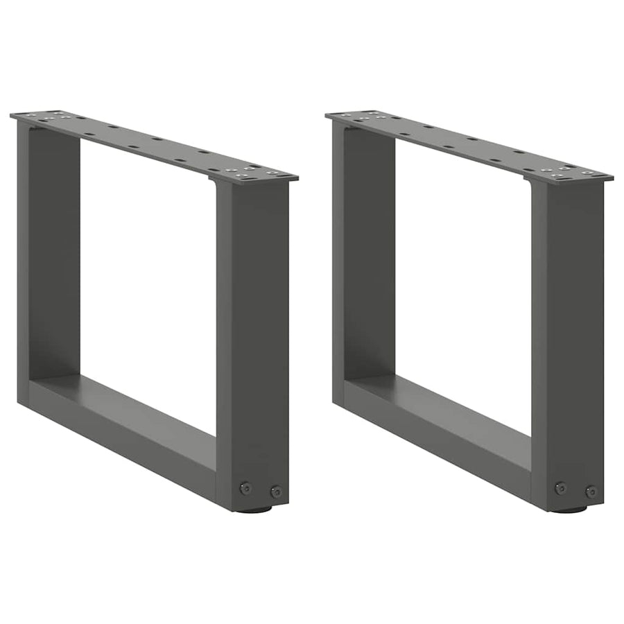 Salontafelpoten U-Vormig Staal Antraciet 2 50 x (30-31) cm
