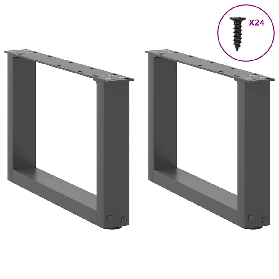 Salontafelpoten U-Vormig Staal Antraciet 2 50 x (30-31) cm