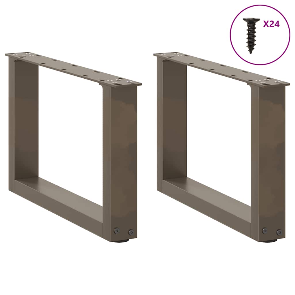 Salontafelpoten U-Vormig Staal Naturel 2 50 x (30-31) cm