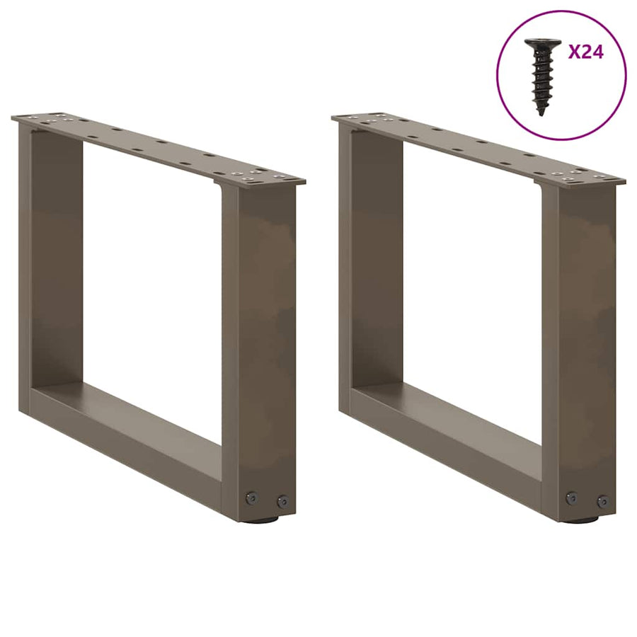 Salontafelpoten U-Vormig Staal Naturel 2 50 x (30-31) cm