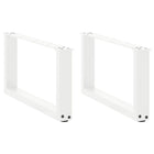 Coffee table legs 2 pcs U-shaped 60x(30-31) cm steel white
